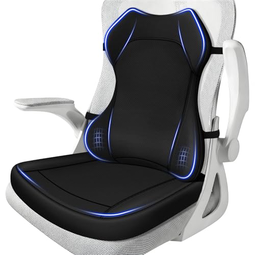 Seat Cushion,Lumbar Support Pillow for Office Chair,Ergonomic Memory Foam Back Support Pillow, High Density Foam Chair Cushion for Sciatica Pain Relief Coccyx Pad for Chair,Car,Desk,Black - color: Black