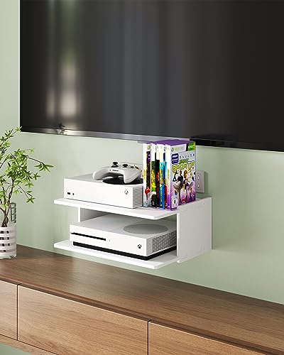 Floating Under TV Game Shelf Stand for Xbox Series S/X, Projector/Router/Entertainment Center, Projector Holder Accessories