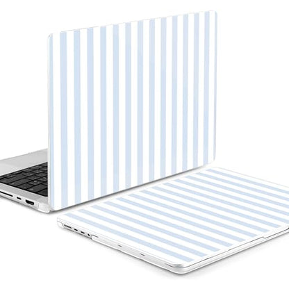 DONGKE Compatible with MacBook Pro 16 Inch Case (2026-2021 Release, M5 M4 M3 M2 M1 Pro/Max Chip), Plastic Hard Shell with Keyboard Cover & Screen Protector for MacBook Pro 16", Blue & White Stripes - color: Blue & White Stripes