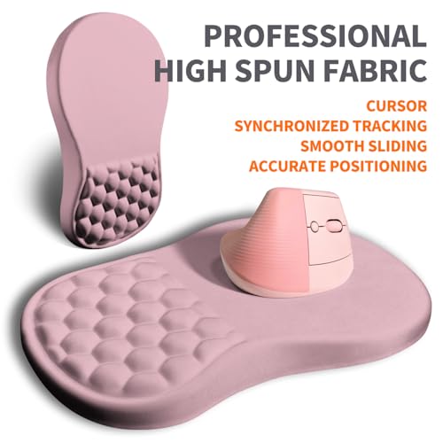 Ergonomic Joint Wrist Support Mouse Pad with Memory Foam Cushion Massage Bump, Carpal Tunnel Pain Relief Mousepad Slope Design for Wrist Rest, 11.8x7.9 in, Thistle - color: Thistle
