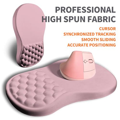 Ergonomic Joint Wrist Support Mouse Pad with Memory Foam Cushion Massage Bump, Carpal Tunnel Pain Relief Mousepad Slope Design for Wrist Rest, 11.8x7.9 in, Thistle - color: Thistle