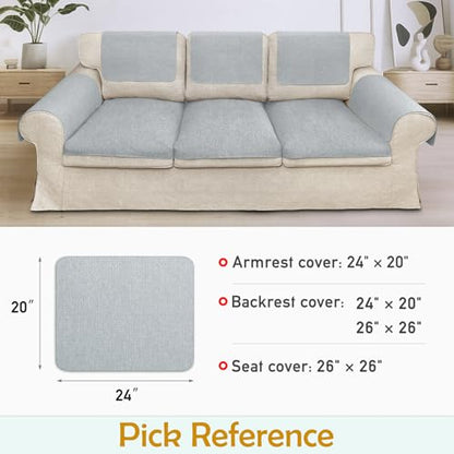 Couch Arm Covers, Waterproof Armrest Cover for Sofa, Loveseat, Armchair, Non-Slip Recliner Arm Cover, Sofa Arm Covers, Headrest Cover, Arm Chair Covers Set of 2 (Silver, 24"×20") - color: Silver, size: 24" x 20" - 2 pcs