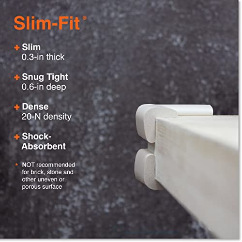 Roving Cove Slimfit Corner Protector for Baby Proofing (8 Small Corners), Soft Rubber Foam Furniture Corner Bumper Guards, 3M Adhesive Pre-Taped, Oyster White (Off White) - color: Oyster White, size: Small 8 Count (Pack of 1)