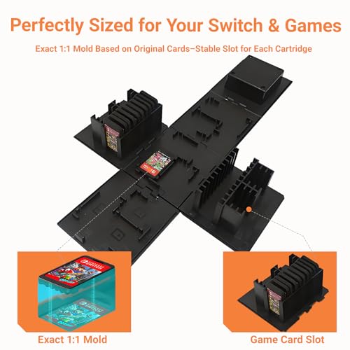 41 Switch Game Case Compatible with Nintendo Switch/Switch 2/Lite/OLED Game Cartridges – Themed Game Holder Storage Cube Box – Portable Compact for Easy Carrying Blue Kingdom - color: Blue Z