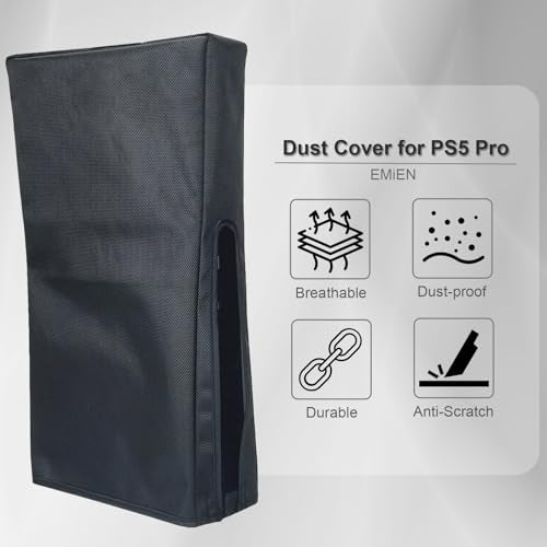 Dust Cover for PS5 Pro Console. EMiEN Oxford Fabric Anti-Scratch Waterproof Dust Guard with Back Cable Port Compatible with Sony PlayStation 5 Pro Digital & Disk Version