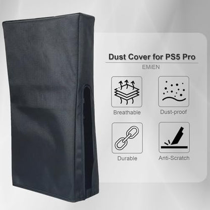 Dust Cover for PS5 Pro Console. EMiEN Oxford Fabric Anti-Scratch Waterproof Dust Guard with Back Cable Port Compatible with Sony PlayStation 5 Pro Digital & Disk Version