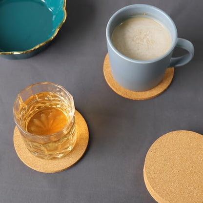 9Pcs Cork Coasters, Tivnhuils Cork Coaster for Drinks, 3.9 inch Coasters Set for Cup and Plant - size: 9PCS