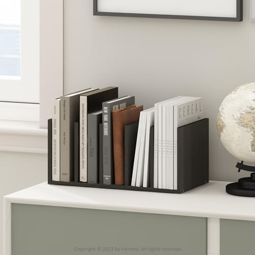 Furinno HERMITE Desk File Folder Organizers, 5-Space Vertical Desktop Office Organization Racks, Desk Top Display Book Shelf, for Paper, Office Supplies, Magazine, Espresso - color: Espresso, size: 16.3-Inch