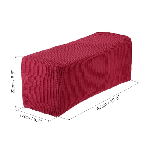 uxcell 2pcs Stretch Armrest Covers for Chairs/Sofas, Couch Arm Covers with Twist Pin, Furniture Protector Slipcovers Wine Red - color: Wine Red