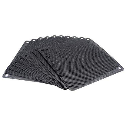 120mm Fan Filter, 10 Pack Black Computer Fan Grill Cover | 0.8mm PVC fine mesh blocks dust & pet hair. High airflow. Washable & reusable. Fits 120mm fans, screw mount. - size: 120x120mm