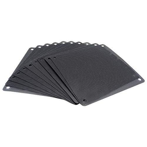 120mm Fan Filter, 10 Pack Black Computer Fan Grill Cover | 0.8mm PVC fine mesh blocks dust & pet hair. High airflow. Washable & reusable. Fits 120mm fans, screw mount. - size: 120x120mm