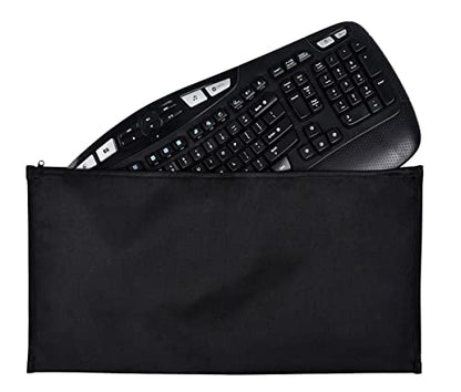 Keyboard Bag Case Sleeve Pouch for Universal Keyboard, Logitech/Razer/Das/Havit/Apple Magic Keyboard Protector, Wireless/Wire Computer/Gaming PC Keyboard Dust Cover-Black - color: Black - 20.87 x 11 Inch