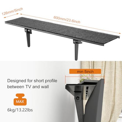 Bracwiser No Drill TV Top Shelf 24 inch Wide Monitor Top Mounting Bracket Platform Holds Speaker, AV Receiver, Media Box, Game Console and More - size: 24 inch