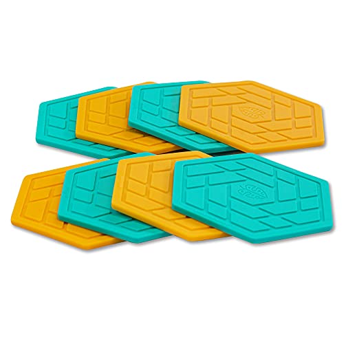 Silicone Drink Coasters Set of 8,Flexible & Heat-Resistant - Perfect for Home Decor & Table Protection (Saltwater/Mango)