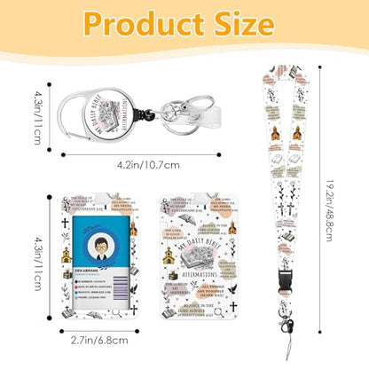 Bible for ID Badge Holder, Bible ID Badge Holder with Heavy-Duty Retractable Reel Clip, Gift for Teacher Nurse Adult - color: Bible-white