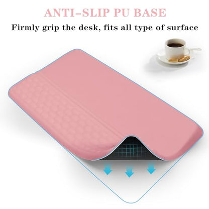 Computer Keyboard Stand Pad with Wrist Rest, Ergonomic Comfy Tilted Keyboard Stand Riser Holder Pad for Office Home (Pink) - color: Pink