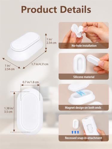 Magnetic Remote Control Holder Wall Mount, 5 Pack-White | Drill-Free Self-Adhesive Silicone Organizer for TV, AC, Fan, RV ,Bed, Couch & Table Storage Caddy Accessories - color: White
