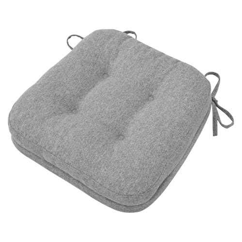 baibu Dining Chair Cushions, Memory Foam Kitchen Chair Cushions, Dual-Layer Patented Design Seat Pads with Ties, 16.5 x 16.5 x 3.5in, Grey - color: Grey, size: 1 Count (Pack of 1)
