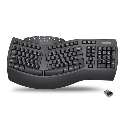 Perixx PERIBOARD-512B Wired Ergonomic Keyboard - Split Keyboard, Wrist Rest, Natural Typing - Wired USB Connectivity - US English - Black - color: Black