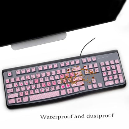 Keyboard Cover for Logitech K120 & MK120 Ergonomic Desktop USB Keyboard, Logitech K120 & MK120 US Layout Waterproof Anti-Dust Keyboard Skin-Lovly - color: Lovly
