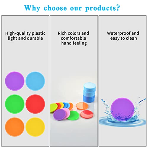 DLUGOPIS 100 Pcs 1 Inch Dry Erase Tokens Game Tokens Set Dry Erase with A Storage Box and 4 Wipes Reusable Game Discs for Tabletop Games DIY Plastic Counters Chips 1 Inch - size: 1 Inch