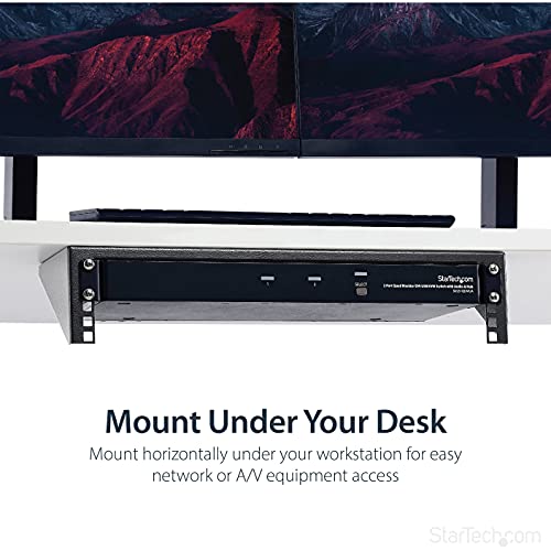 StarTech 2U Vertical Wall-Mount Rack Bracket, 19in, 125lb, TAA (RK219WALLV) - size: 2U