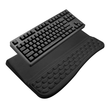 Computer Keyboard Stand Pad with Wrist Rest, Ergonomic Comfy Tilted Keyboard Holder, Keyboard Tray Support for Office Home (02-Black) - color: 02-black