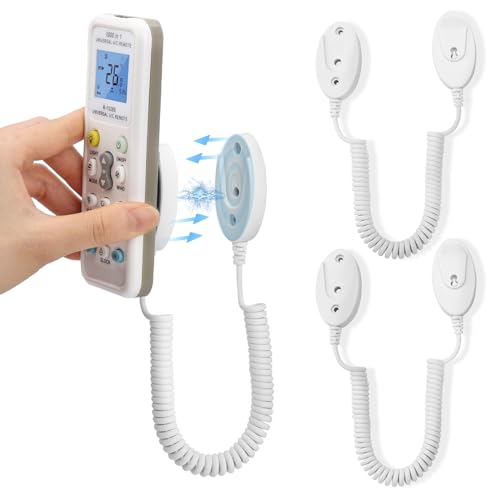 2-Pack Magnetic Remote Control Holders with Spring Ropes - Safely Secure Remotes & Small Items, Wall-Mount with Adhesive, Anti-Loss, Rapid Adsorption, Extendable Spring (White 70 inch, 2 Pack) - color: White 70 inch, 2 pack