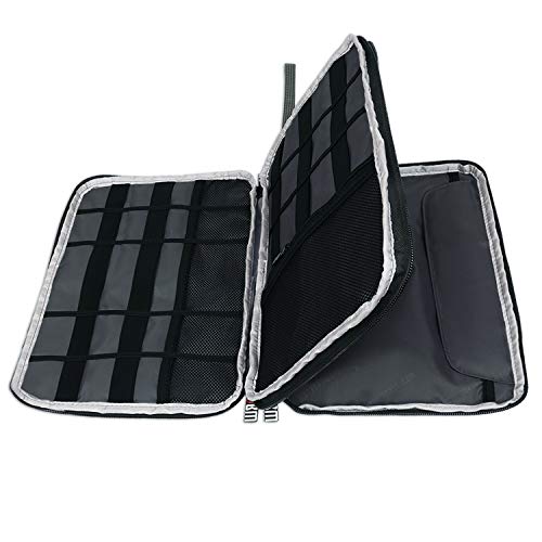 BUBM Double Layer Electronics Organizer, Travel Gadget Bag for Cables, Memory Cards, Flash Hard Drive and More, Fit for iPad or Tablet(up To 9.7")--Large, Dark Blue | Travel Gadget Bag For Cables, Memory Cards, Flash Hard Drive and More, Fit For iPad or T