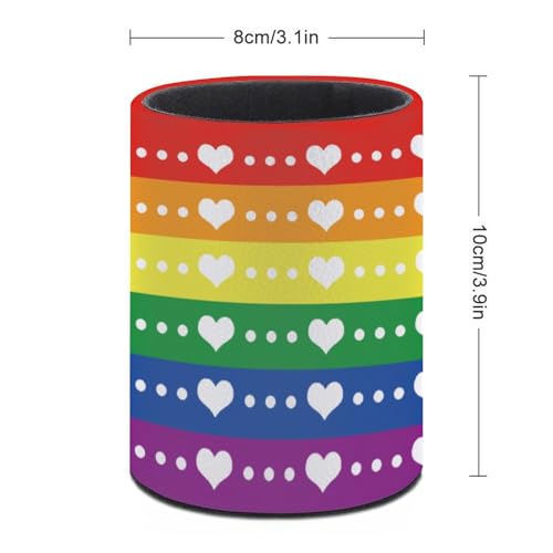 LGBT Rainbow Pride Pen Holder Pencil Cup for Desk Organizer | Cute Makeup Brush Holder PU Multifunctional Office Suppliesfor Decor Home Classroom School - color: Rainbow