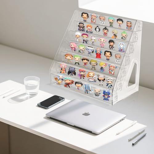 BOHOIDEE 7 Layers Clear Display Shelf for Funko Bitty Pop, Acrylic Figure Display Stand Toys Stand for Mini Collectible Toys