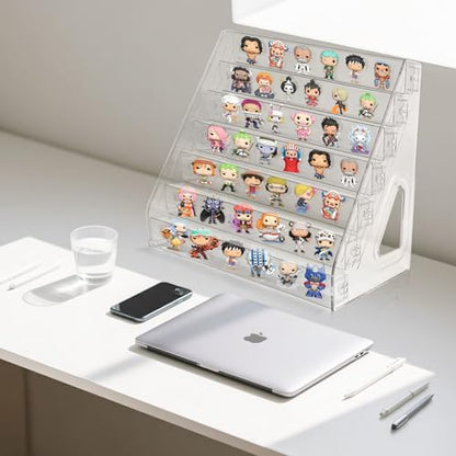 BOHOIDEE 7 Layers Clear Display Shelf for Funko Bitty Pop, Acrylic Figure Display Stand Toys Stand for Mini Collectible Toys