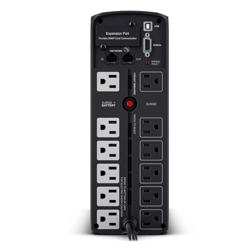 CyberPower CP1500PFCLCD PFC Sinewave UPS Battery Backup and Surge Protector, 1500VA/1000W, 12 Outlets, AVR, Mini Tower, UL Certified - size: 1500VA, style: Mini-Tower