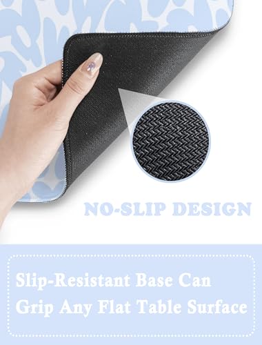 Cute Aesthetic Blue Computer Desk Keyboard Pad Mat Blue for Keyboard and Mouse, Large Mouse Pad Keyboard Mats for Desk (31.5" x 15.8") - color: Light Blue