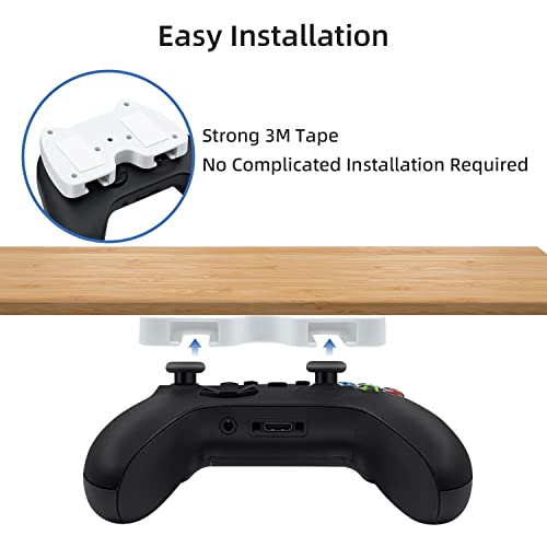 Mcbazel Under Desk Mount for Xbox Series X&S/One X&S/One/ 360, Switch 2/Pro Controller, Table Stand Holder Compatible with Xbox and Switch 2 Controller - White - color: White
