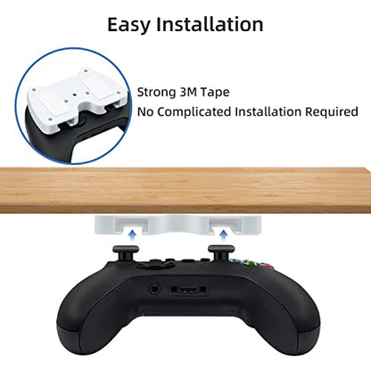 Mcbazel Under Desk Mount for Xbox Series X&S/One X&S/One/ 360, Switch 2/Pro Controller, Table Stand Holder Compatible with Xbox and Switch 2 Controller - White - color: White