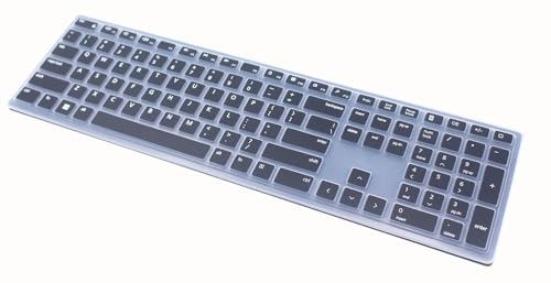 Silicone Keyboard Skin Cover Compatible for Dell Wireless Bluetooth Keyboard KM7321W, Dell Pro Keyboard KB500 & KM5221W (Black) - color: Black