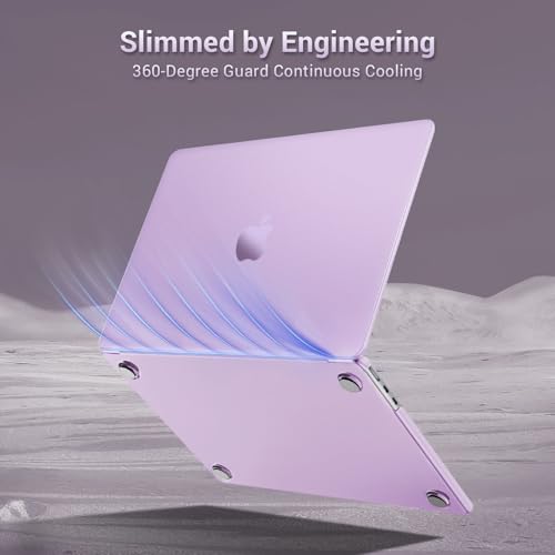 MOSISO Ultra-Thin & Seamlessly Closes Cover Compatible with MacBook Air 13 inch Case M5 M4 M3 M2 2026-2022 A3449 A3240 A3113 A2681, 2 in 1 Kit Anti-Fingerprints Shell for Mac Air 13.6, Purple - color: Purple