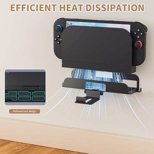 PAWDIARY Wall Mount for Nintendo Switch 2 Console&Accessories, Metal Wall Mount with Hook for Grip Hanging & Bracket for Pro Controller, Safe Storage Your Switch 2 Console & Charging Dock