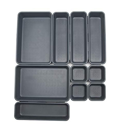 Interlocking Desk Drawer Organizer Separators for Kitchen, Bathroom, Makeup, Office (Set of 10)