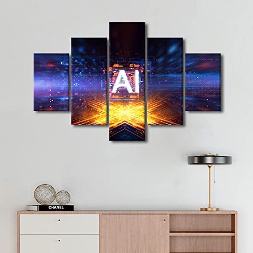 Wall Decor Living Room C Storage Service Canvas Prints AI Wall Art Decor Electronic Device Art Work for Home Walls Framed Art Wall Decor Canvas Wall Art Canvas Wall Art Ready to Hang, 60"x40" - color: Artwork-01, size: 60"L x 40"W