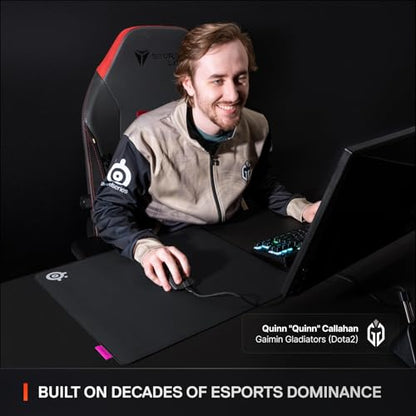 SteelSeries QcK XL Performance Speed Gaming Mousepad — Extra Density for a Smooth Glide — Low-Profile Edge Stitching — Non-Slip Neoprene Rubber Base — 15.75 x 34.43 inch — FPS, MOBAs, RTS, MMO - size: XL, style: Speed
