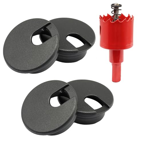 12PCS Desk Grommet,1-3/8Inch(35mm) Cable Grommet Hole Cover with Hole Saw,Ideal Solution for Office Home Table Cable Management Workers - size: 1-3/8"(35mm)
