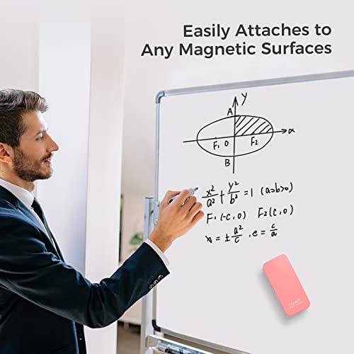 loukin Magnetic Dry Erase Eraser, Whiteboard Eraser, Glass Board Remover, 3.4 fl oz Whiteboard Cleaner Included, for Classroom, Home and Office Use (Pink) - color: Pink-1 Pack