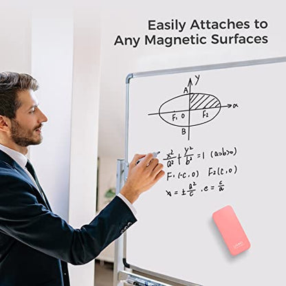 loukin Magnetic Dry Erase Eraser, Whiteboard Eraser, Glass Board Remover, 3.4 fl oz Whiteboard Cleaner Included, for Classroom, Home and Office Use (Pink) - color: Pink-1 Pack