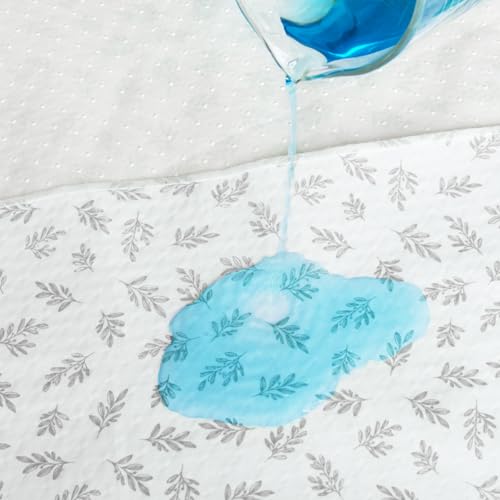 Biloban Baby Splat Mat 2 Pack for Under High Chair & Arts & Crafts & Eating Mess, 46 x 42 Inch Waterproof and Washable Spill Mat, Anti-Slip Floor Protector - color: Grey Leaf
