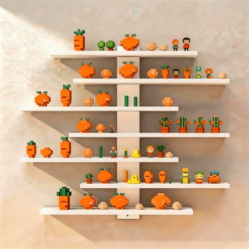 No Drill Floating Shelf for Wall, 7-Tier Wall Mounted Organizer, Damage-Free Display Shelf for Collectibles, Figures, Bathroom Kitchen Storage, White - color: White, size: 7-Tier (20.5" x14.6" x 2.6")