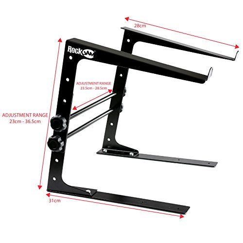 RockJam Portable DJ Laptop Stand with Adjustable Height, Anti-Slip Design, Works For Laptops, Controllers & CD Players - size: Desktop
