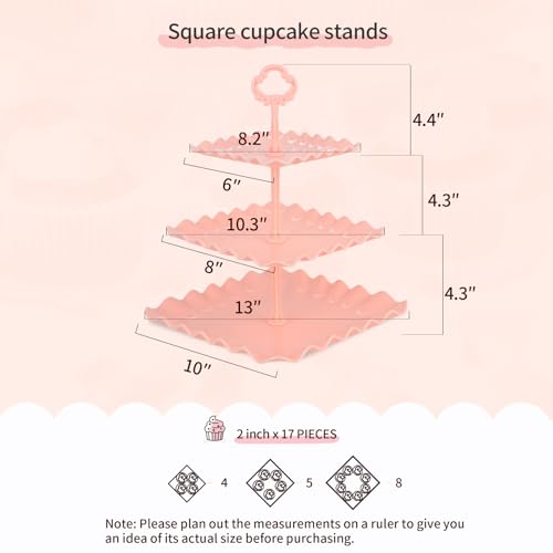 NWK 5 Piece Cake Stand Set with 2 x Large 3-Tier Cupcake Stands, 3 x Appetizer Trays, for Wedding Birthday Baby Shower Tea Party Decorations (Colorful) - color: Colorful