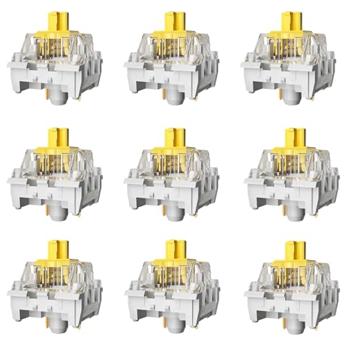 Zhouwang Yellow Keyboard Switches,3-Pin Pre-Lubed Linear Switches for MX Mechanical Gaming Keyboard(Yellow,36PCS) - color: yellow, size: 36Pcs
